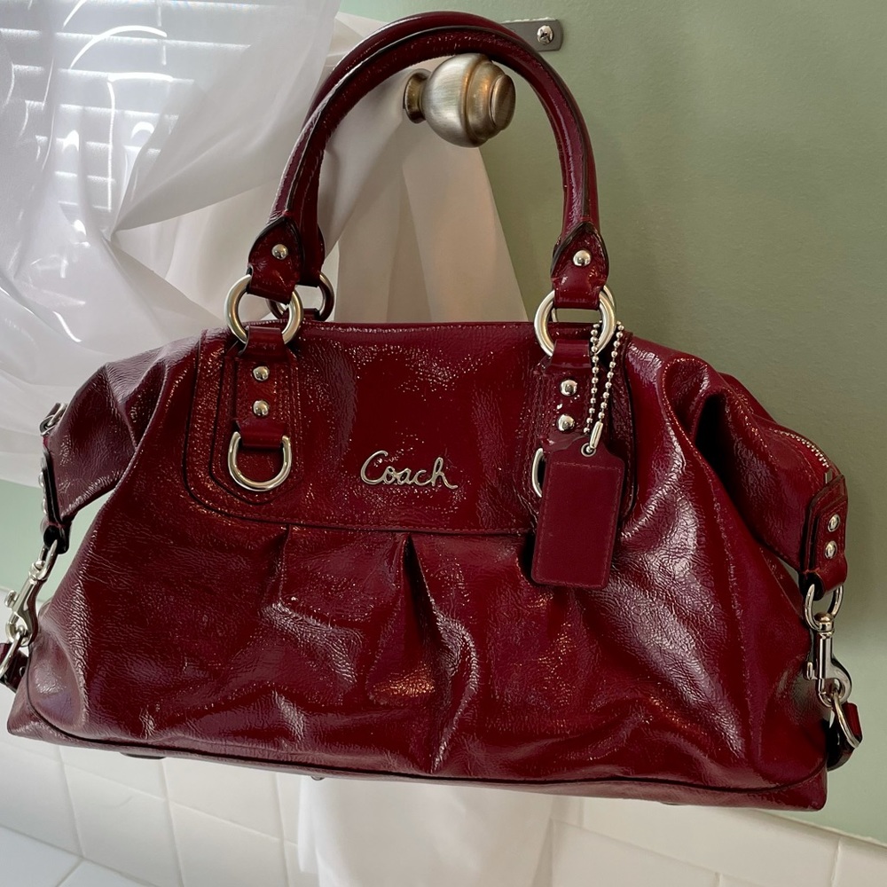 Authentic COACH F15454 Ashley Satchel Crimson Red